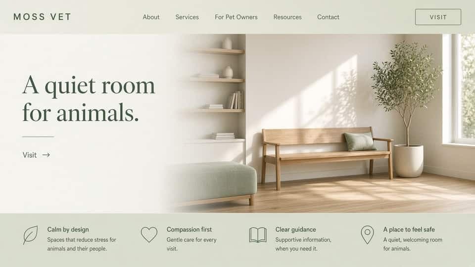 Moss Vet website