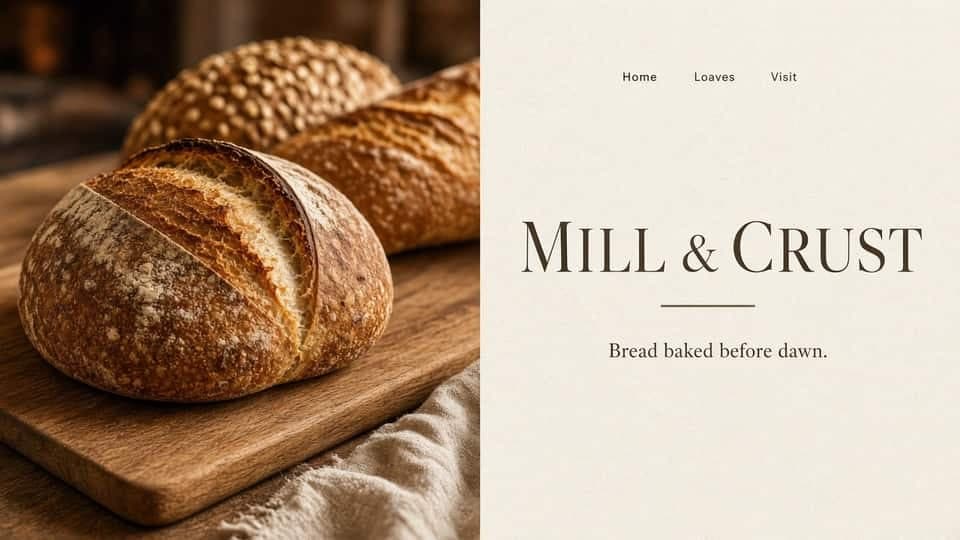 Concept de site pour une boulangerie